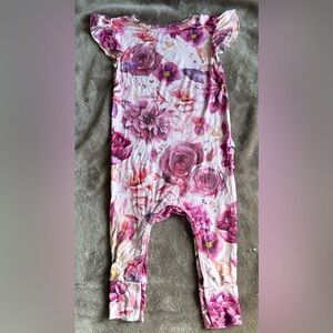 Posh Peanut Pink and Purple Floral Romper